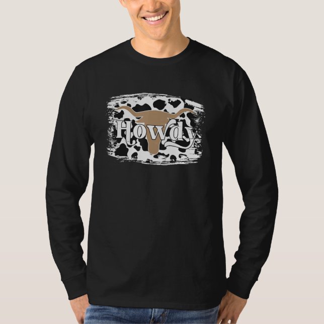 Camiseta Piel de vaca occidental Leopard Bull Skull Texas C (Anverso)
