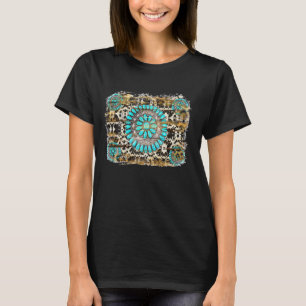 Camiseta Piel de vaca occidental Turquesa Chica Barrel Carr