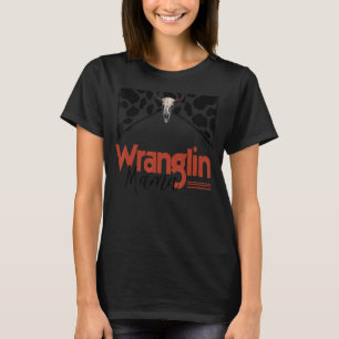 Camiseta Piel de vaca Retro Cráneo de toro enredadera Mama 