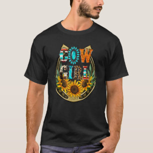 Camiseta Piel de vaca Serape Horsesho de los girasoles del 
