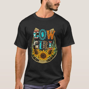 Camiseta Piel de vaca Serape Horsesho de los girasoles del