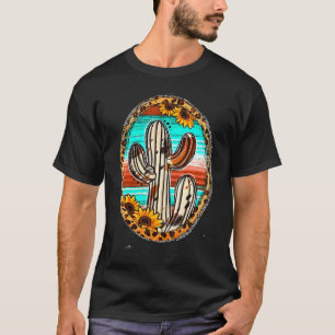 Camiseta Piel de vaca Texas Cactus Serape Western Rodeo Cow