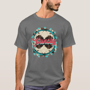 Camiseta Piel de vaca Turquesa Occidental De La Vaquera Ret