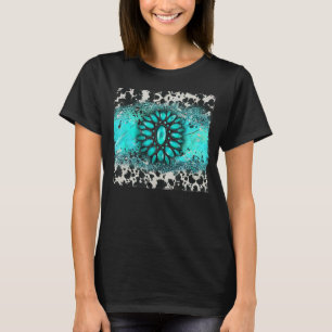 Camiseta Piel de vaca Turquoise Gemstone Leopard Western So