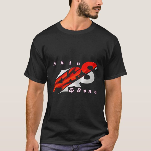 Camiseta Piel Y Letras Óseas Cita Piel Y Hueso (Anverso)