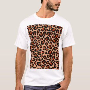 Camiseta Pieles de leopardo, acuarela, fondo sin costuras.