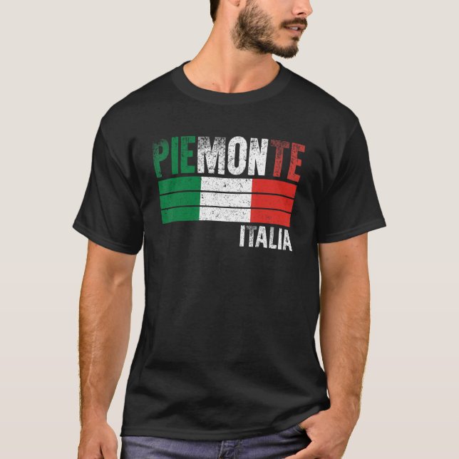 Camiseta Piemonte Italia Bandera Italiana Hombres Mujeres I (Anverso)