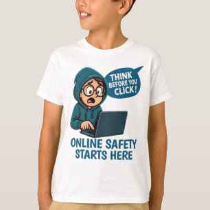 Camiseta Piensa Antes de Hacer Clic - Conciencia de Segurid
