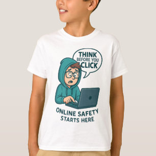 Camiseta Piensa Antes de Hacer Clic - Conciencia de Segurid
