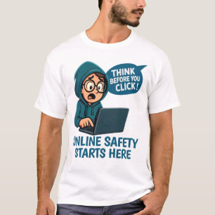 Camiseta Piensa Antes de Hacer Clic - Conciencia de Segurid
