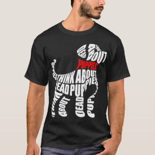 Camiseta Piensa en cachorros blancos MUERTOS