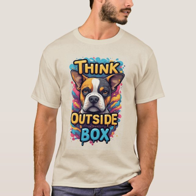 Camiseta Piensa Fuera de la Caja: Adorable Retrato de Perro (Anverso)