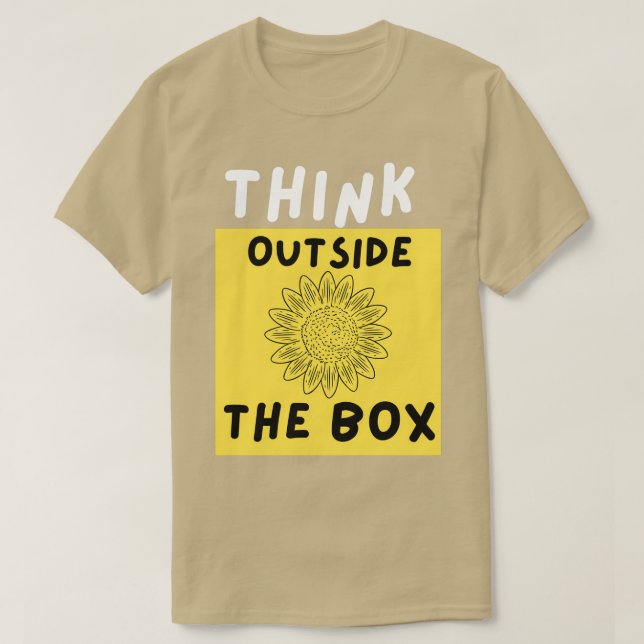 Camiseta Piensa Fuera De La Caja Girasol (Diseño del anverso)