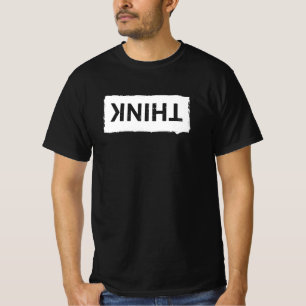 Camiseta PIENSA... Graciosa tipografía estúpida de Nerdy