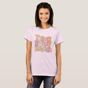 Camiseta Piensa Pensamientos Felices Tipografía Colorida y