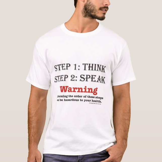 Camiseta Piense, después hable (Anverso)