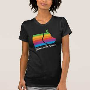 Camiseta Piense diferentemente - Apple retro parodia la