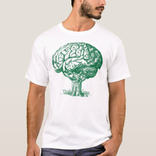 Camiseta Piense el árbol verde del cerebro