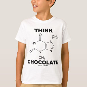 Camiseta Piense el chocolate (la química de la molécula de