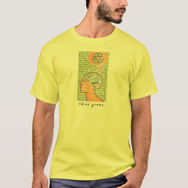 Camiseta Piense el poder mental verde (Anverso)