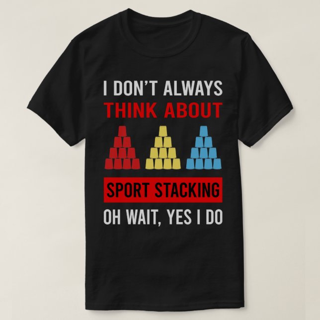 Camiseta Piense en el Stacking Speed Stacking de la Copa De (Diseño del anverso)
