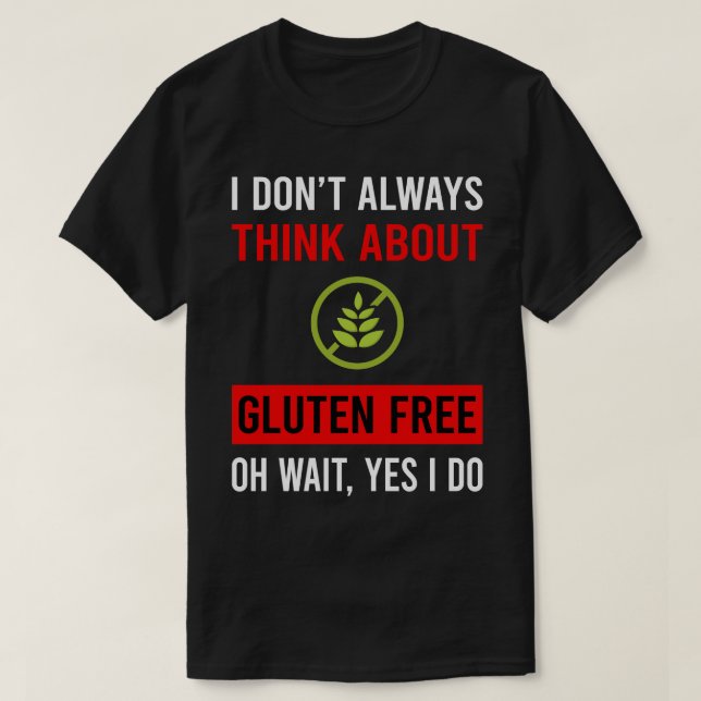 Camiseta Piense en Gluten Free (Diseño del anverso)