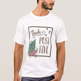 Camiseta Piense en la motivación positiva cita feather boho