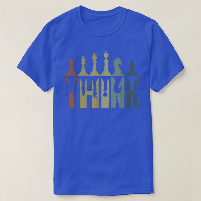 Camiseta Piense en los regalos de los jugadores de ajedrez  (Diseño del anverso)