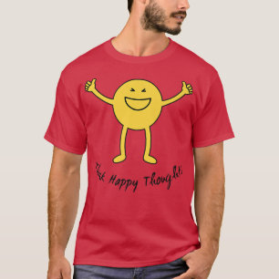Camiseta Piense en pensamientos felices sonrisa amarilla su