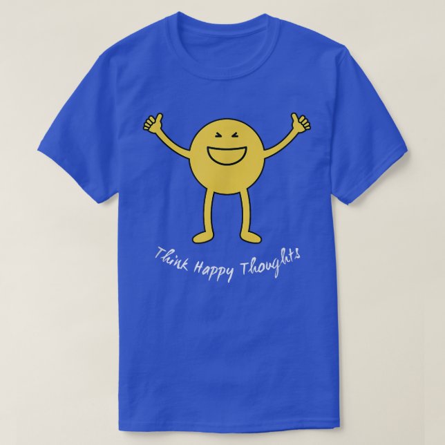 Camiseta Piense en pensamientos felices sonrisa amarilla su (Diseño del anverso)