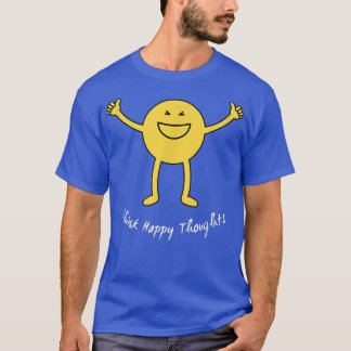 Camiseta Piense en pensamientos felices sonrisa amarilla su