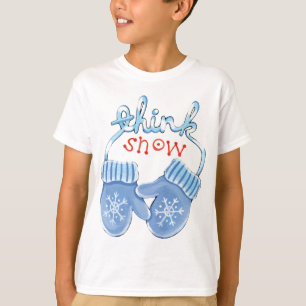Camiseta Piense las manoplas de la nieve