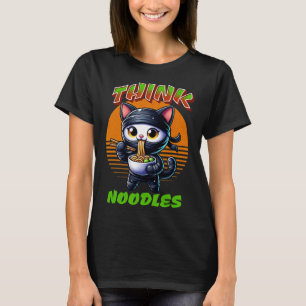 Camiseta Piénsese en los fideos - Mmm Noodles Kawaii Ninja 