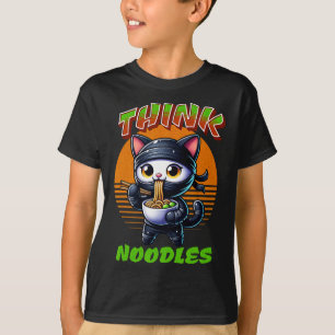 Camiseta Piénsese en los fideos - Mmm Noodles Kawaii Ninja 