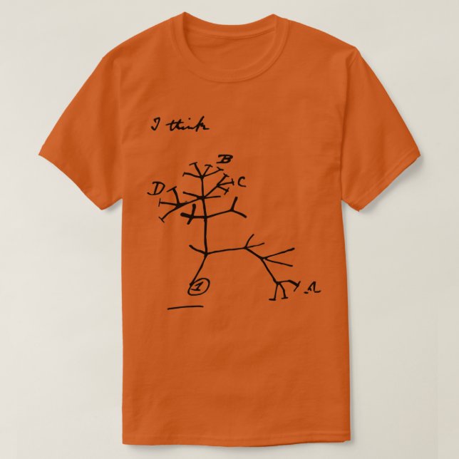 Camiseta Pienso En El Árbol De La Vida Darwin  (Diseño del anverso)