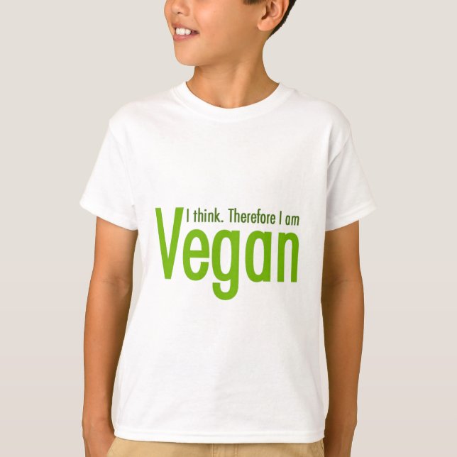 Camiseta Pienso.  Por lo tanto soy vegano (Anverso)