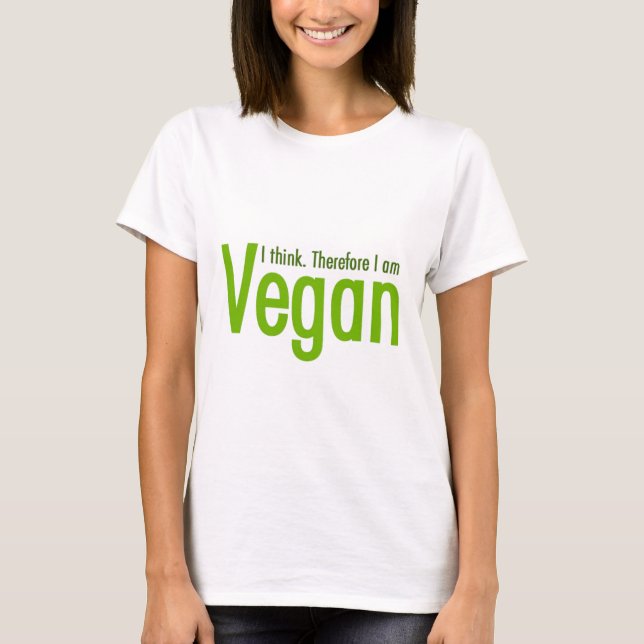 Camiseta Pienso.  Por lo tanto soy vegano (Anverso)