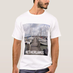 Camiseta Pier con embarcaciones y yates en Marken Netherlan