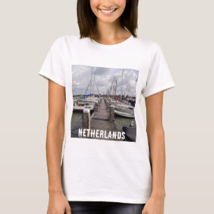 Camiseta Pier con embarcaciones y yates en Marken Netherlan