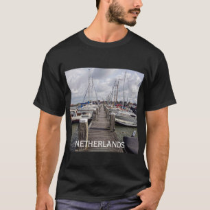 Camiseta Pier con embarcaciones y yates en Marken, Países B