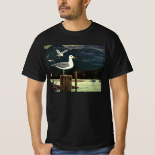 Camiseta Pier de gaviota vintage, animales de aves marinas