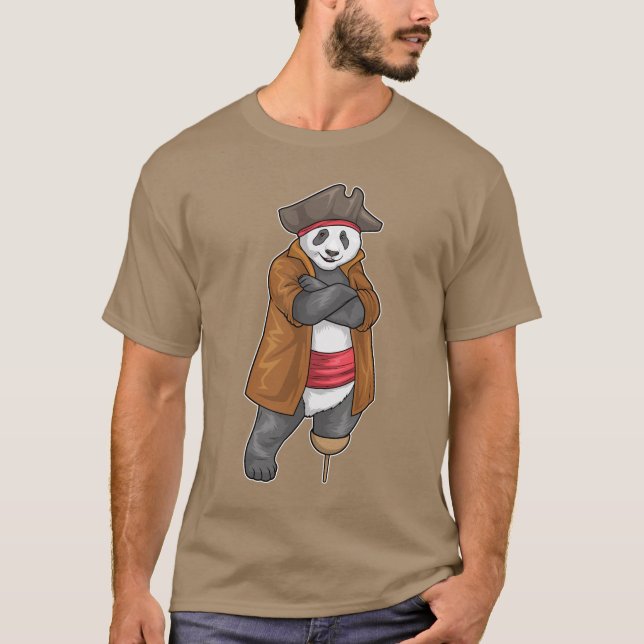 Camiseta pierna de madera de Panda Pirate (Anverso)