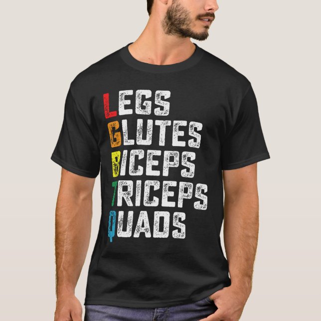 Camiseta Piernas LGBTQ Glutes Biceps Triceps Quads Gimnasio (Anverso)