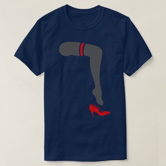 Camiseta Piernas pantymangueras de lencería con rojo y esti (Diseño del anverso)