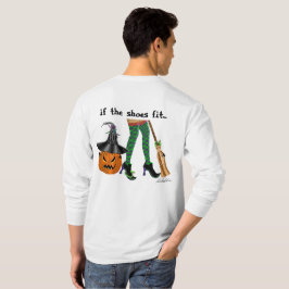 Camiseta Piernas y zapatos de bruja de Halloween, si los za