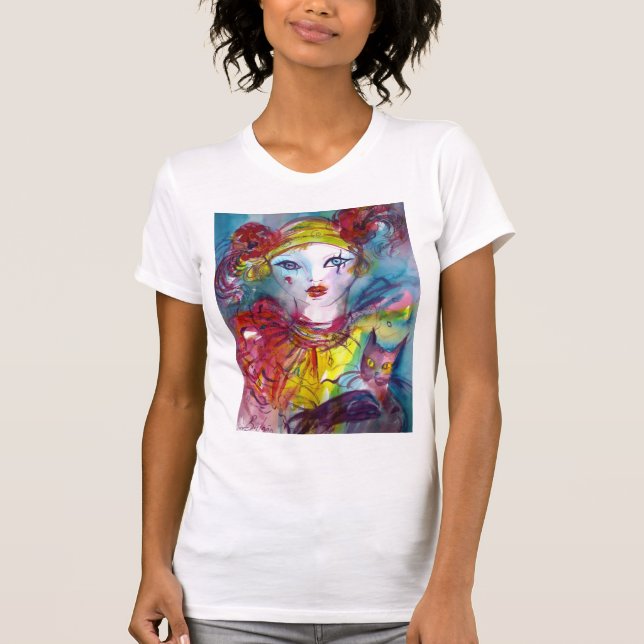 Camiseta PIERO CON el CAT/las máscaras venecianas de la (Anverso)