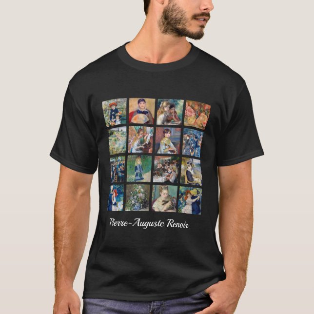 Camiseta Pierre-Auguste Renoir - Collage de cuadrícula de o (Anverso)