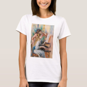 Camiseta Pierre Auguste Renoir - Jóvenes niñas en el piano