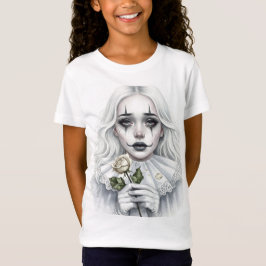 Camiseta Pierrot con una rosa blanca