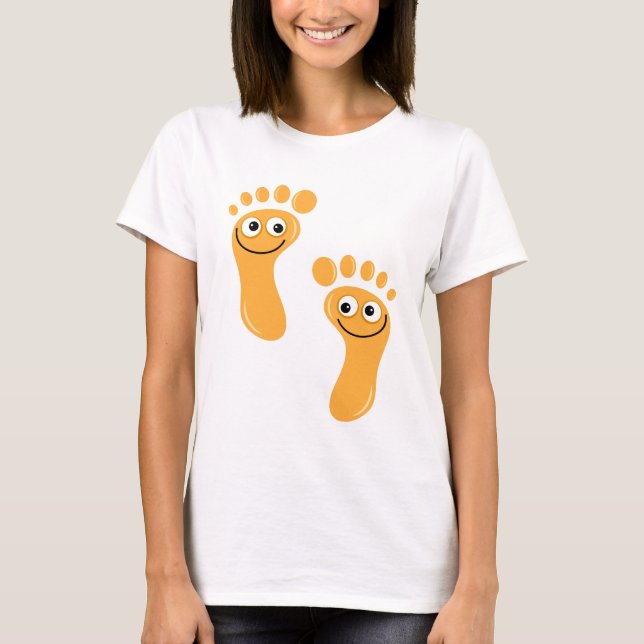 Camiseta Pies anaranjados felices (Anverso)